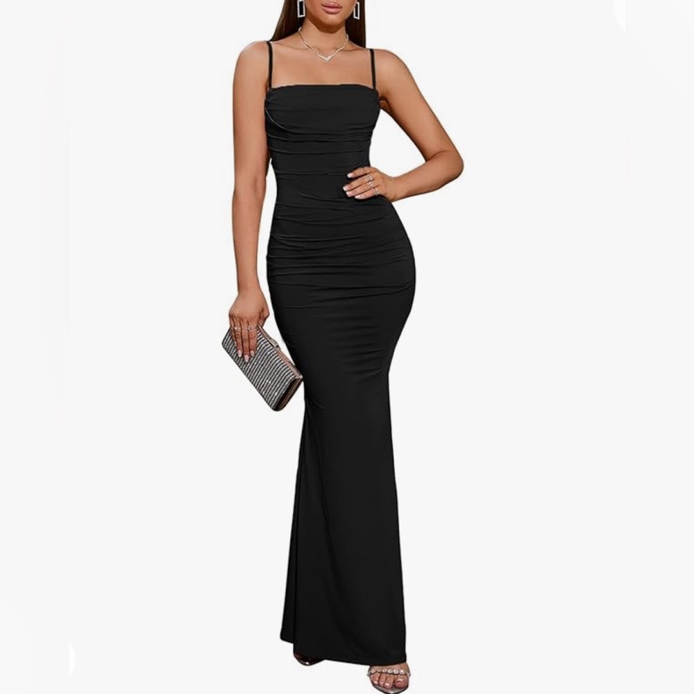 Women's Sleeveless Bodycon Corset Maxi Ruched Dress